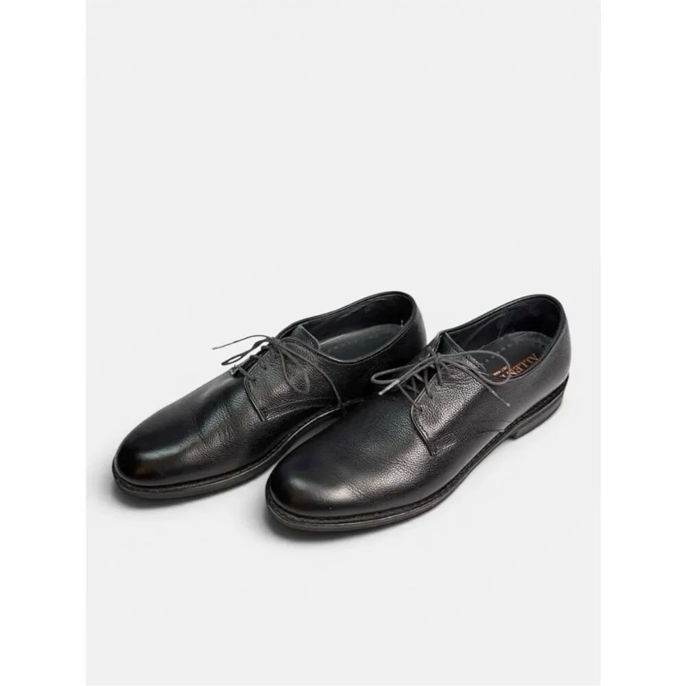 Allen Edmonds Nomad Derby Shoes Black Pebbled Leather Lace Up Plain Toe size 10B